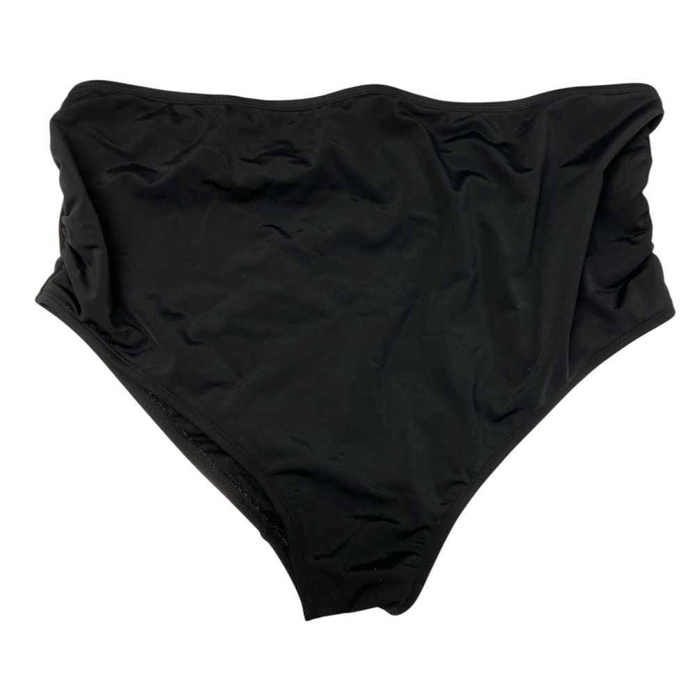 Isabel Maternity Rusched Sides Black Swim Bottoms Size XL